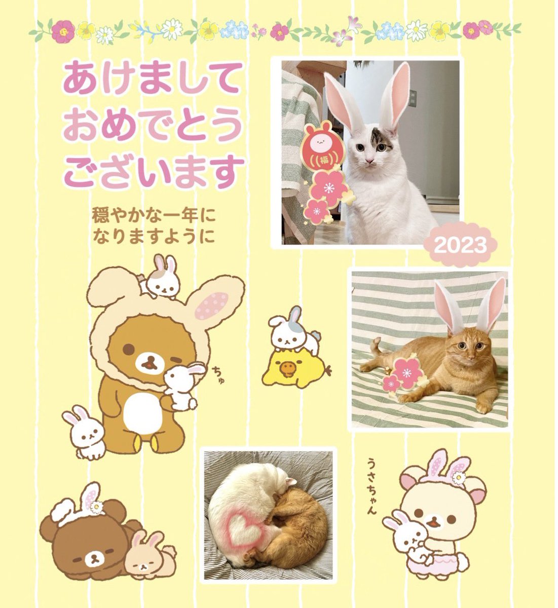 miyama274's tweet photo. 少し遅くなりましたが、明けましておめでとうございます！
今年もいたずら好きなニャンズ、今年はぴょんず⁉︎と共によろしくお願いします❣️٩(∗ ›ω‹ ∗)و https://t.co/WIRig8ROPK