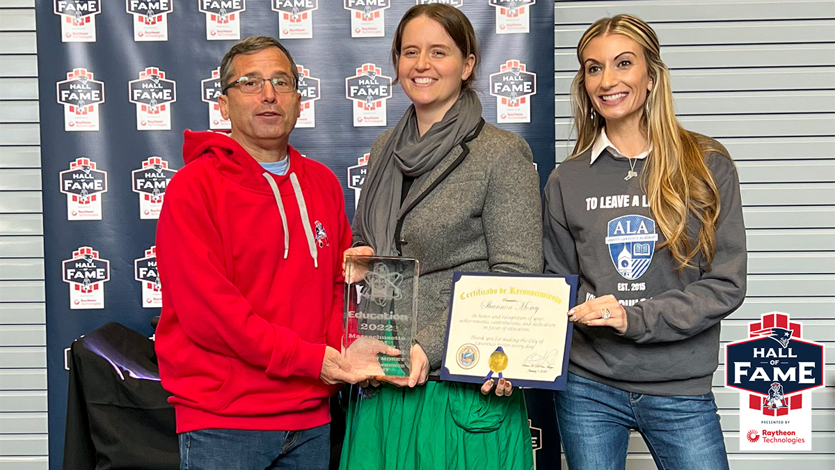 TheHall's tweet photo. Congratulations to Shannon Morey of Abbott Lawrence Academy in Lawrence, MA, our 2022 STEM Teacher of the Year!  https://t.co/Hy8dDO6FzG #STEMTOY #PatriotsHallofFame https://t.co/W8gcGH88we