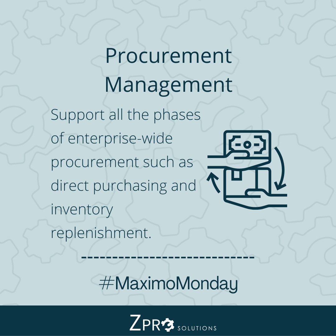 ZProSolutions's tweet photo. IBM Maximo helps in procurement management by supporting all phases such as direct purchasing and inventory replenishment.
#MaximoMonday #AssetManagement #OptimizeOperations #ZProSolutions #ZPro #IBMMaximo https://t.co/Tj8NeG2Qhk