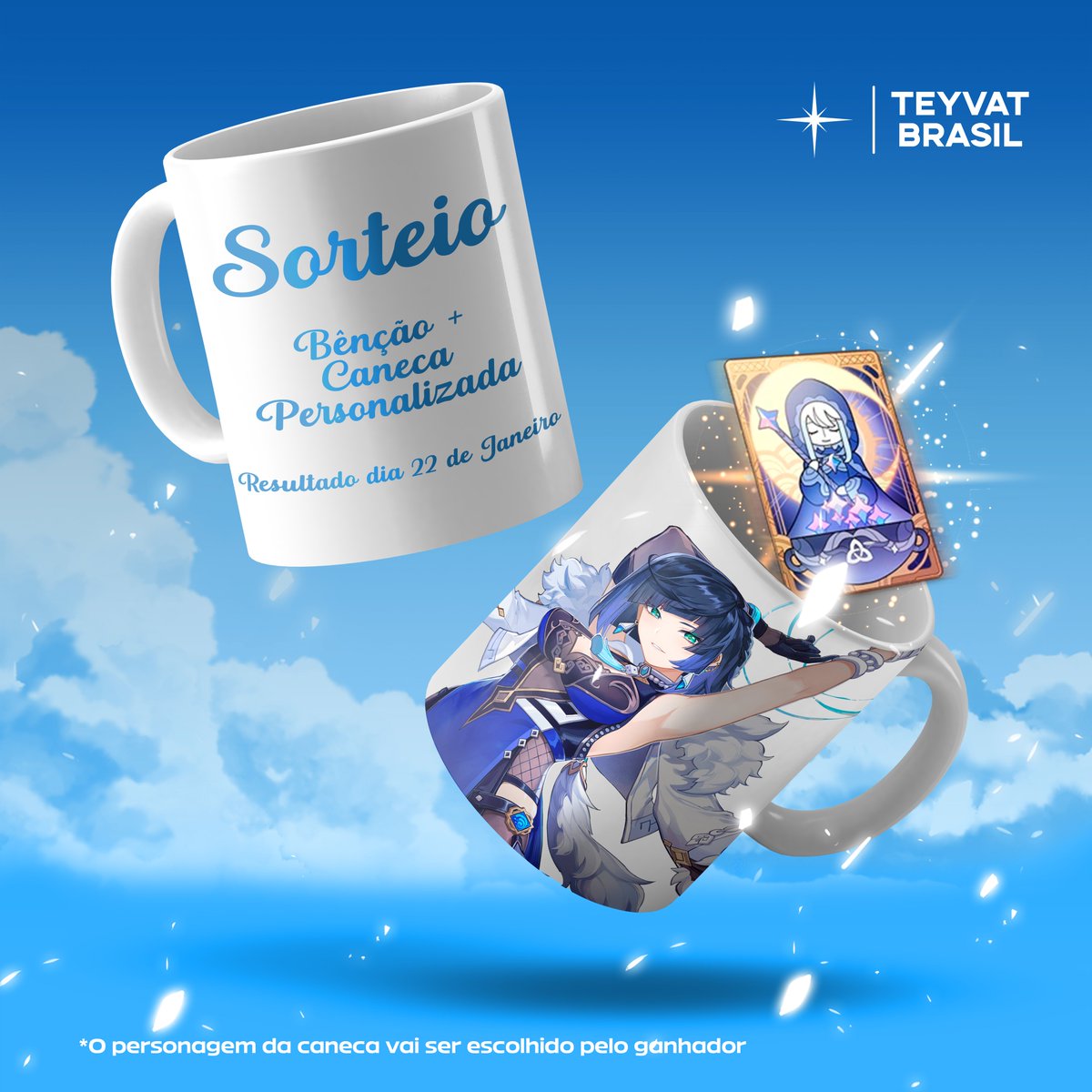 himadeusa's tweet photo. 💠 SORTEIO BÊNÇÃO + CANECA 💠

🔹 Dê RT nessa postagem
🔹 Me siga
🔹 Siga a @TeyvatBrasil no Twitter
🔹 Marque 2 amigos + Foto do personagem para a caneca!

🔹 O resultado sai no dia 22 de Janeiro!

#TeyvatBrasil #GenshinImpact #Raffle #genshintwt https://t.co/dvNPOSh9VV