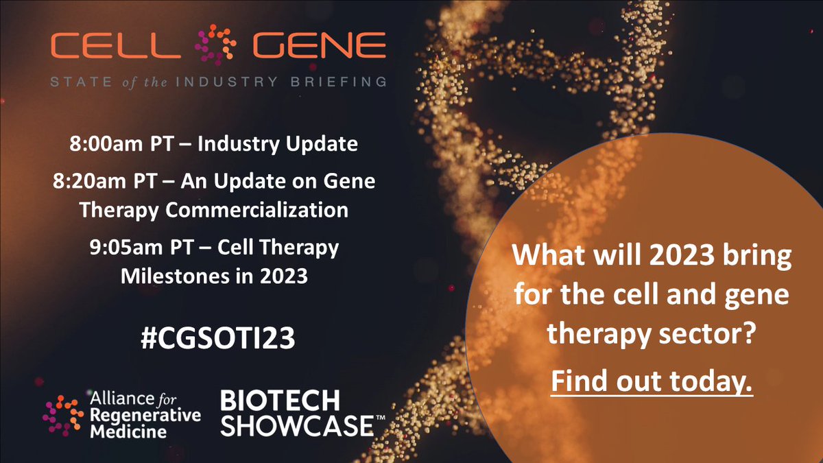 The #cellandgenetherapy sector had a breakthrough year of approvals in 2022. 2023 could be even bigger… with notable firsts and milestones for patients. But are healthcare systems ready? Join us today for #CGSOTI23 to learn what’s in store.

alliancerm.org/arm-event/soti…