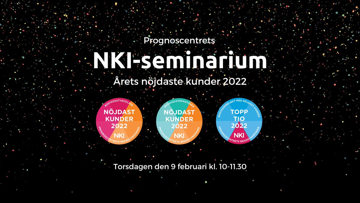 prognoscentret's tweet photo. Den 9 februari är det dags för årets NKI-seminarium! Då avslöjar vi vilka bostadsutvecklare och småhusföretag som har de nöjdaste kunderna 2022⭐🎈
Läs mer och anmäl dig till seminariet via länken
https://t.co/w67QOBiT4B https://t.co/lBTdZbASXx