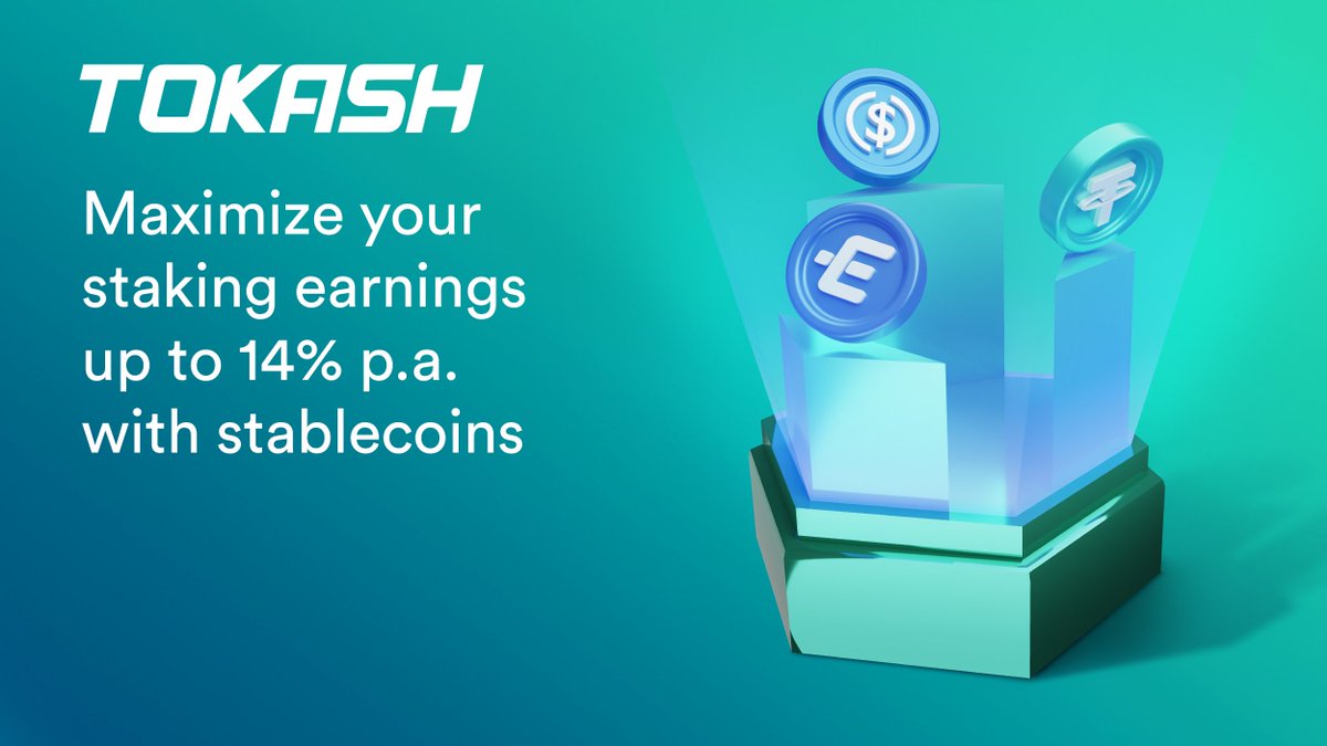 Stake your #stablecoins with #Tokash and earn up to 14% passively