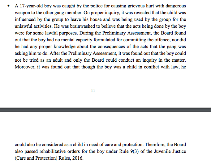 Dear <a href="/NCPCR_/">NCPCR</a> <a href="/KanoongoPriyank/">प्रियंक कानूनगो Priyank Kanoongo</a> sir,

We are in receipt of NCPCR Draft seeking inputs on guidelines for Conducting Preliminary Assessment u/s 15 of JJA 2015

This is to bring to your attention, that none of the illustrations cite examples of criminal acts done by "minor girl"

CONT