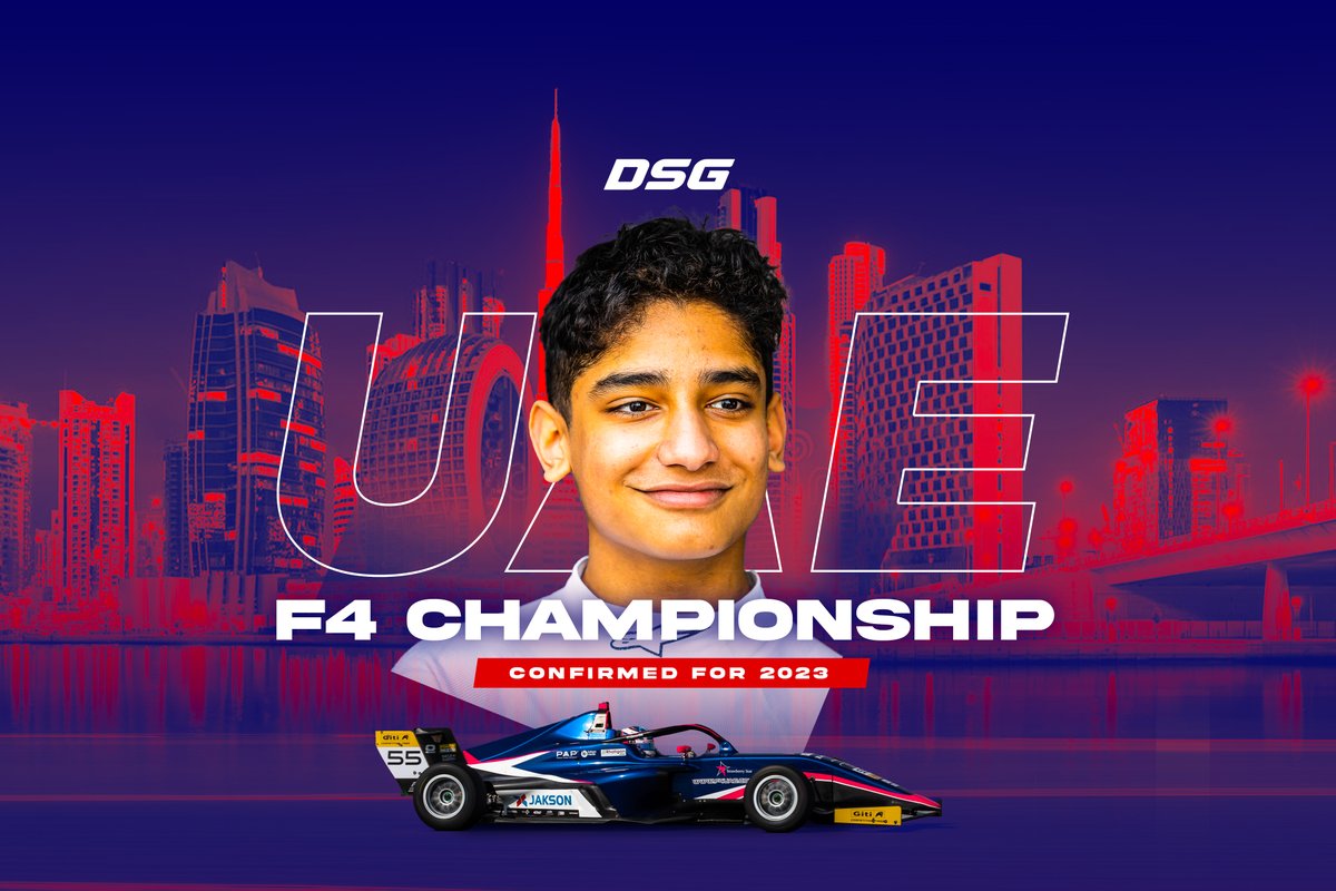 Excited to confirm my 2023 UAE F4 entry with @CarlinRacing 👊🏾 Huge thanks to the team / @whsportsgroup for their support and preparing me for this opportunity. Let's do this! #F4UAE #Dubai #DSGracing