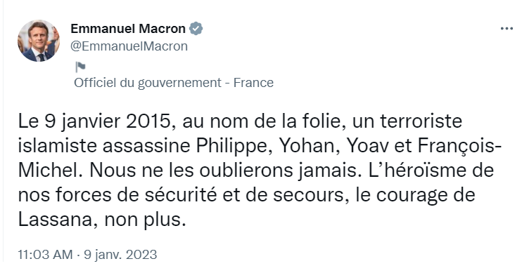 GilbertCollard's tweet photo. Non, Amedy Coulibaly n'a pas commis ses crimes atroces "au nom de la folie" mais parce qu'il était un terroriste islamiste et antisémite ! La folie c'est d'avoir capitulé même dans les mots ! https://t.co/LsIRTA4xRZ