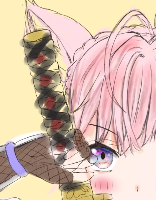 こよちゃんがSEKIROがんばってるので、博衣こよろう描いてる(✿・ω・) 