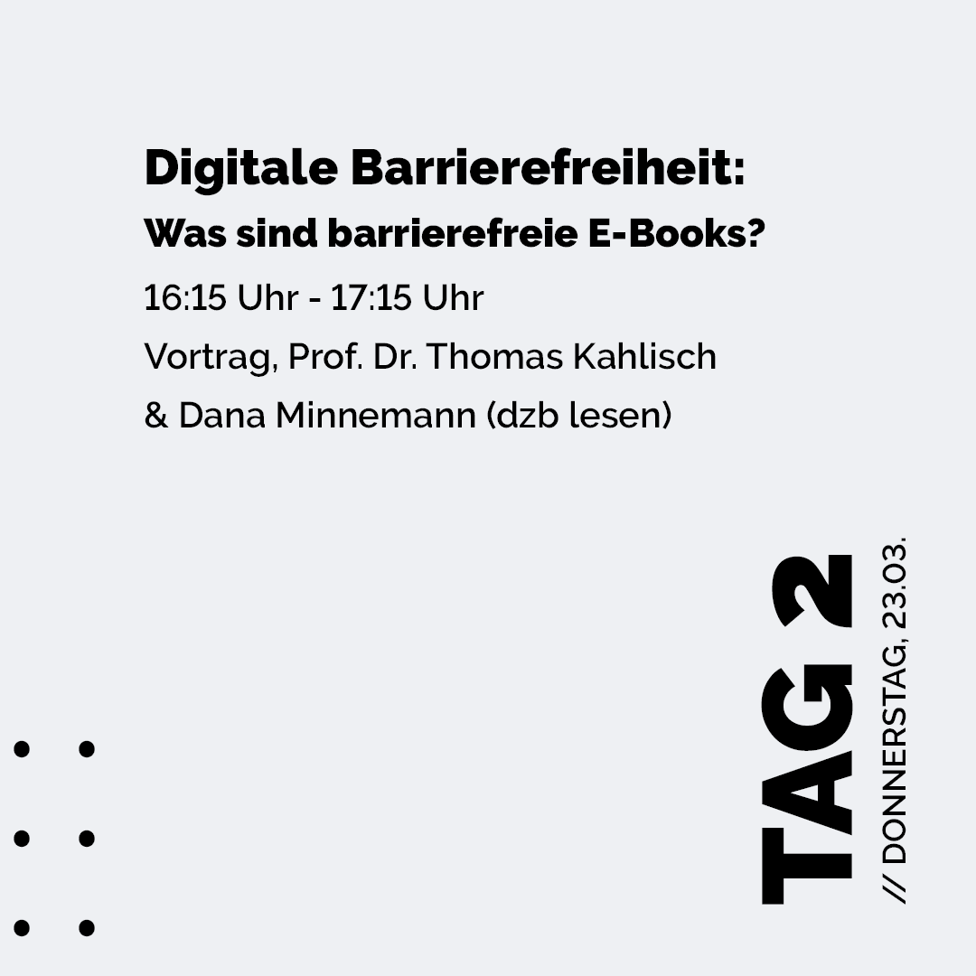 Heute erfahrt ihr, welche #Beiträge zum Themenbereich #Barrierefreiheit auf der #PubandPrint2023 stattfinden werden. Neugierig? Schaut gern auf pubandprint.de für noch mehr Informationen vorbei!