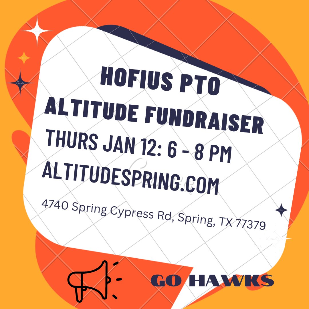 Does your Hawk need a break from a busy week?  Come have some fun at Altitude this Thursday while simultaneously raising money for our school! 🦅