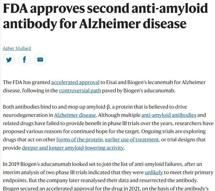 Nature Reviews Drug Discovery on Twitter "FDA approves second antiamyloid antibody for
