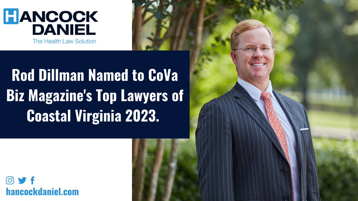 HancockDanielPC's tweet photo. Hancock Daniel is pleased to announce that @RSDillman has been recognized as a "Top Lawyer of Coastal Virginia 2023." Congratulations, Rod! Read more here: https://t.co/cdO8CYpAGN https://t.co/viriNqrsrW