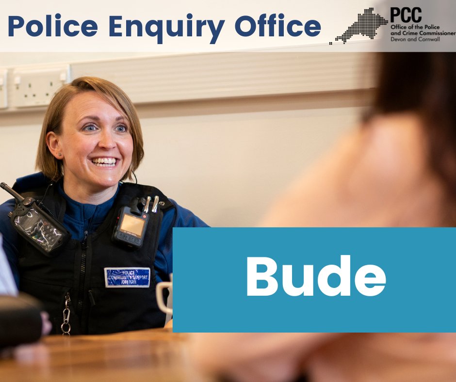 1⃣ week today on Monday January 16 #Bude Police Enquiry Desk will open to the public on Mondays, Tuesdays and Wednesday from 10am to 3pm 👏👮👮‍♀️<a href="/BudeTSSO/">Tri-Service Safety Officer Adam Chapman</a> <a href="/DC_Police/">Devon & Cornwall Police</a> <a href="/AlisonHernandez/">Alison Hernandez</a>