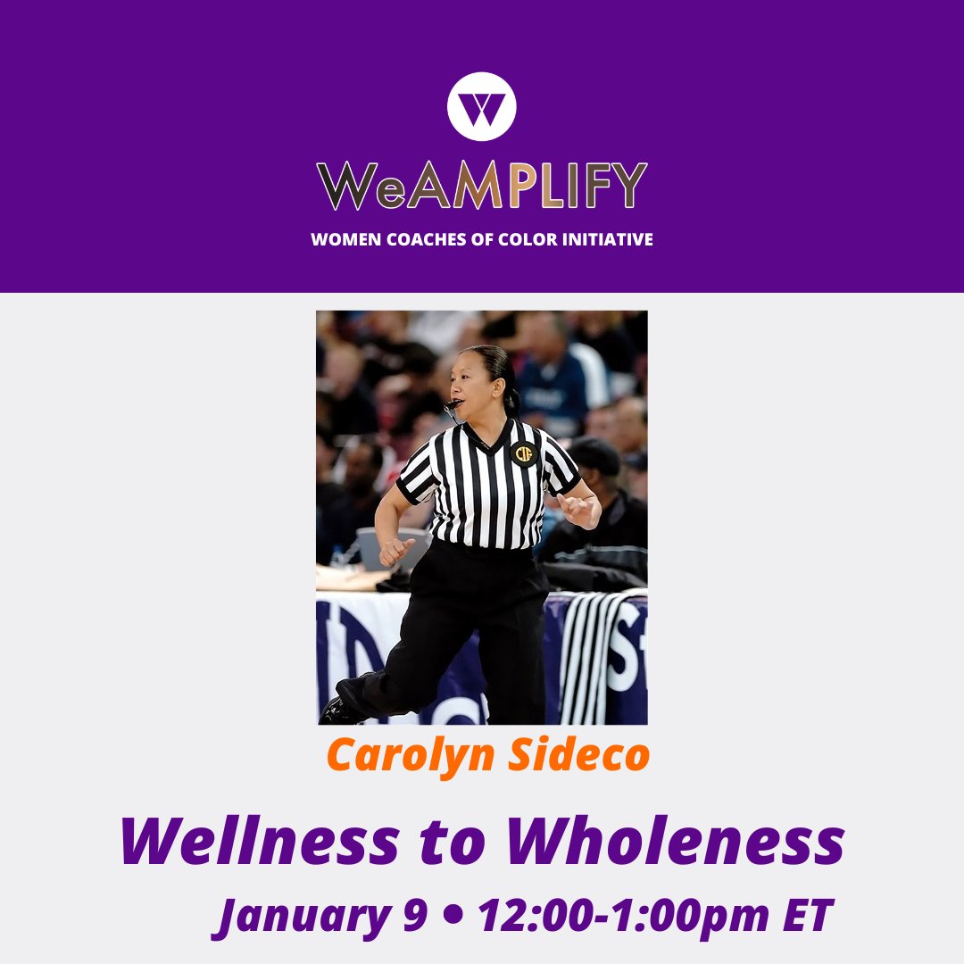 WeCOACH's tweet photo. WeAMPLIFY X WeCOACH  
Carolyn Side leads the conversation TODAY at NOON ET

#WeCOACH #WeAMPLIFY #WomenInCoaching #WomenCoaches #WomenInSports https://t.co/vtSVQrKg0S