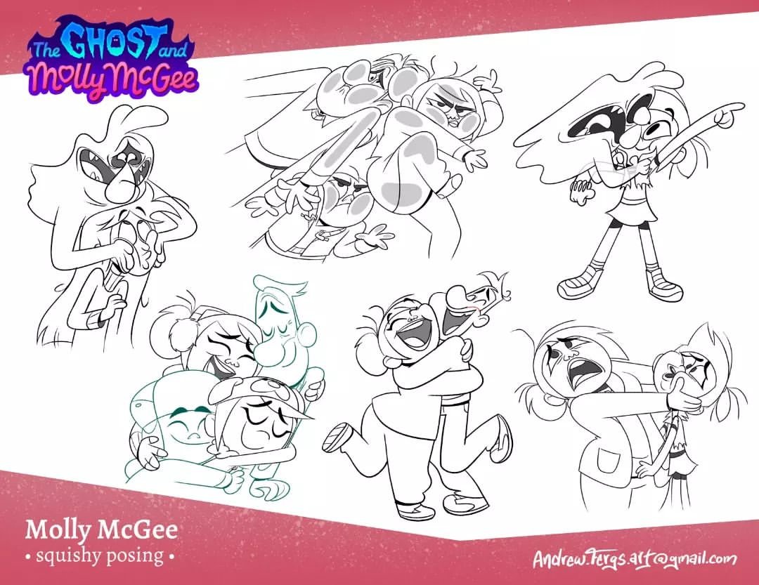 ArtofMollyMcGee's tweet photo. Episode drawings done by the talented Andrew Ferguson! #TGAMM #TheGhostAndMollyMcGee https://t.co/hQSMcTAUSS