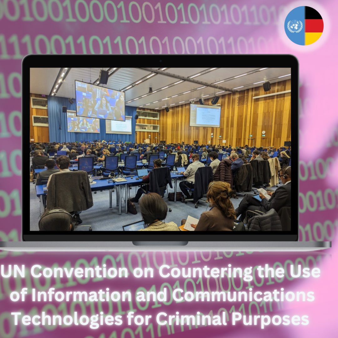 #Cyber diplomacy in the making: Today, the 4th negotiation session for a UN Convention on Cybercrime has started in Vienna. 

Our 🇩🇪focus : Effective international fight against #cybercrime, full respect for #HumanRights, fundamental freedoms and rule of law.