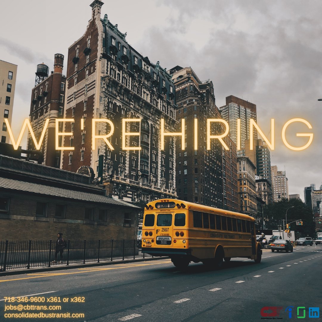Are you seeking a career change, or do you want to learn a new skill?
We're hiring experienced drivers with a CDL BPS 🚌
We also have a training program for those interested in learning more about the industry &amp; the benefits of being a school bus driver 📚
consolidatedbustransit.com