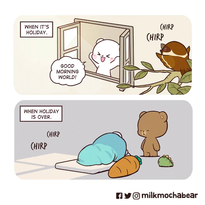 ☀️❤️
---⠀⠀
Feel free to mention someone who can relate to this~! 🤭
#milkmochabear
#milkandmocha 