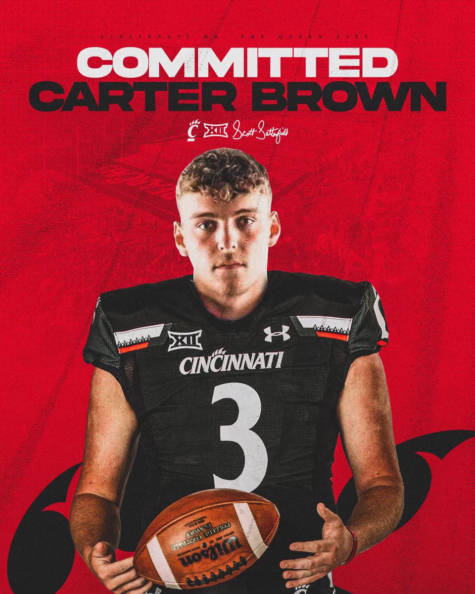 CarterABrown's tweet photo. 🔴⚫️COMMITTED⚫️🔴
Excited to be a Bearcat! @GoBearcatsFB https://t.co/GDOxp2G1is