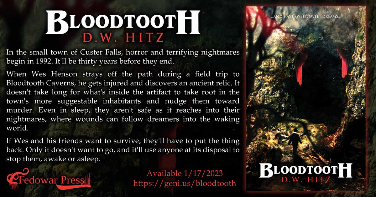 dwhitzauthor's tweet photo. New review for #Bloodtooth! 
⭐️⭐️⭐️⭐️⭐️
"I really liked it!! It was one of those stories that left you on the edge of your seat the whole way through [...] Overall I really liked the book and I finished it in a day! and I’ll for sure be recommending it!!"
Thank you for reading! https://t.co/ZY8PAFwquK