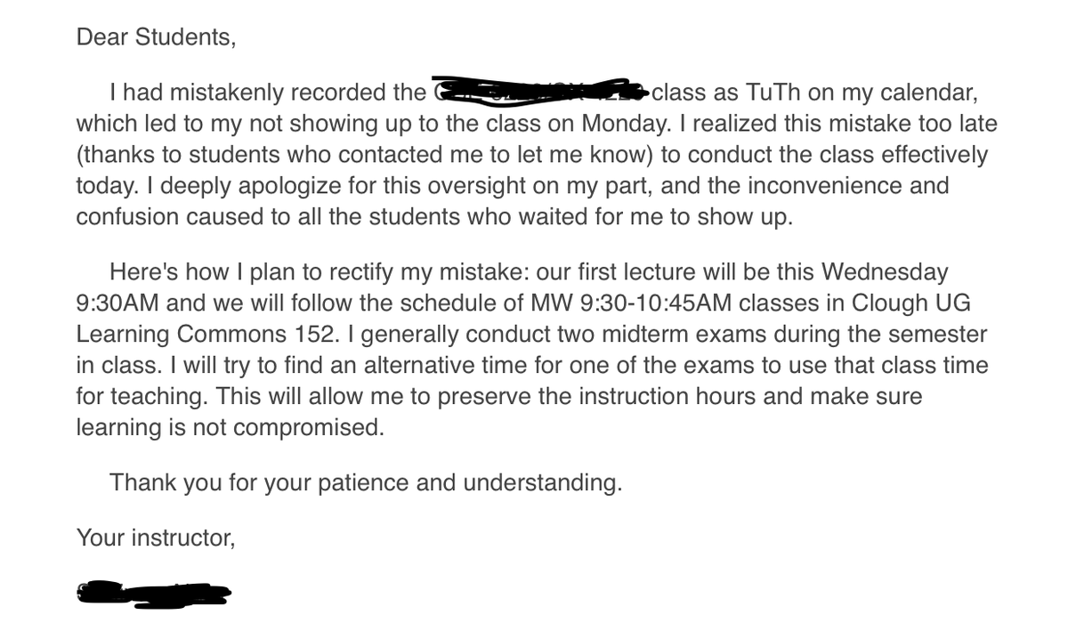 Professor already missed first day of classes🤣
