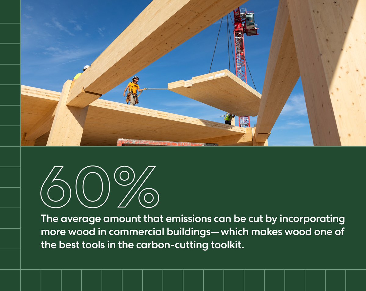 As a new year begins, now is the time to recommit to reaching net-zero in the built environment. Increasing the use of wood in commercial buildings could cut emissions by an average of 60%––which makes wood one of the best tools in the carbon-cutting toolkit. @ThinkWood