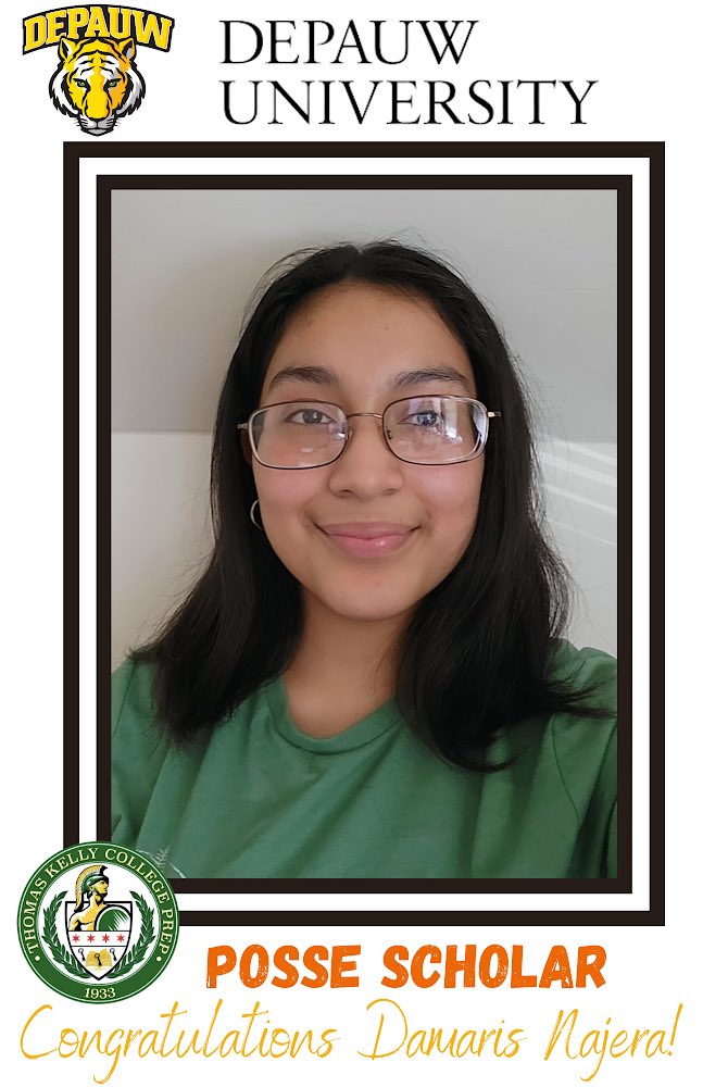 Congratulations to our @ThomasKelly_HS <a href="/possefoundation/">Posse Foundation</a> Posse Class of 2023 winner Damaris Najera. Your hard work for at Kelly and in your community doesn’t go unnoticed. We are so proud of you and all that you will continue to achieve. <a href="/DePauwU/">DePauw University</a> she’s ready for you!