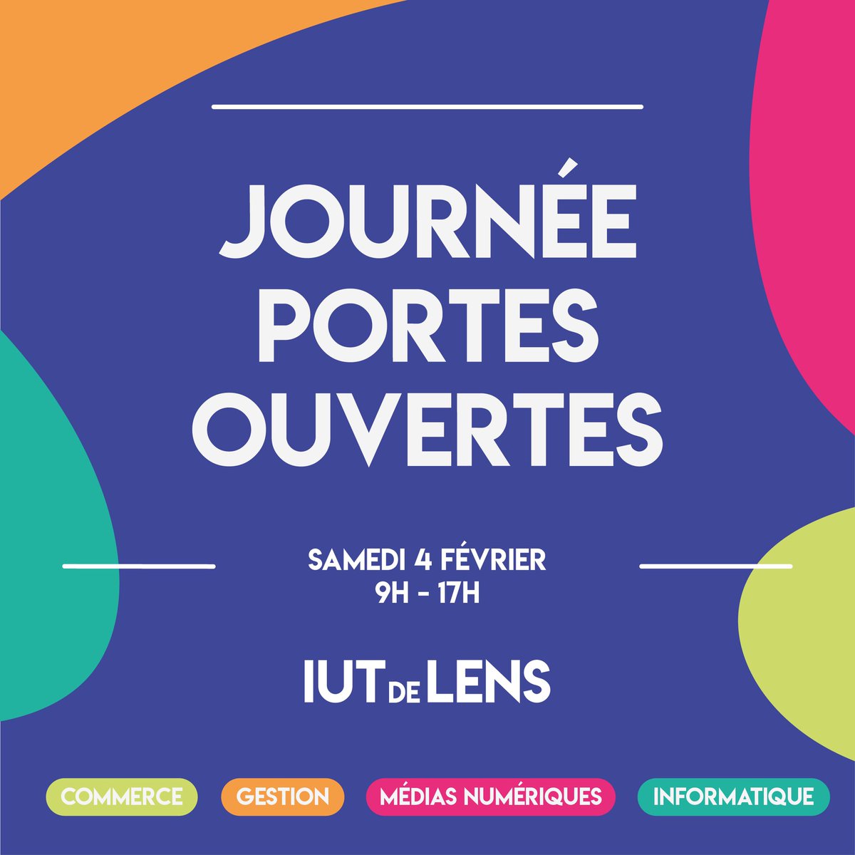 IUTdeLens's tweet image. 🔵 Vous souhaitez visiter nos locaux et échanger avec nos étudiants et nos enseignants ?

Rendez-vous le samedi 4 février 2023 de 9h à 17h pour notre Journée Portes Ouvertes ! 🔝