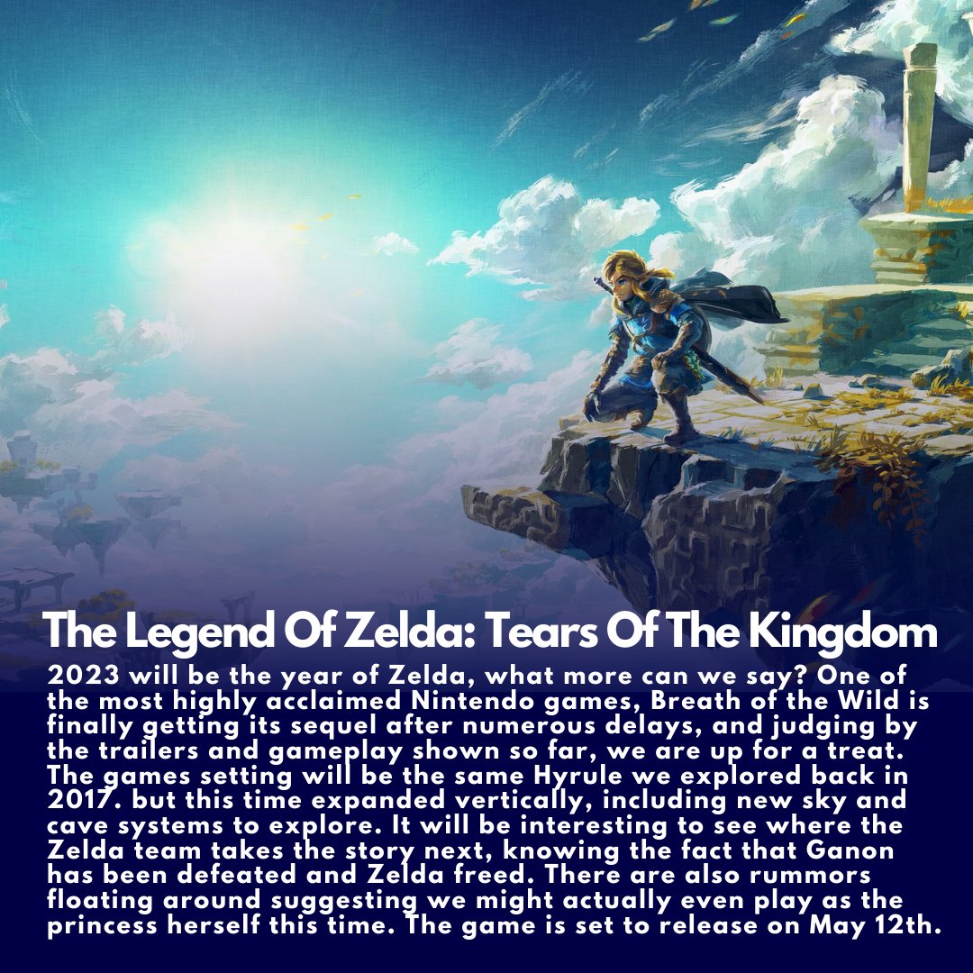 twoghub's tweet photo. 2023 is finally here, and with it a plethora of upcoming games are right around the corner! 🌎🎊

This year undoubtedly has the potential to become one of the greatest in gaming history! ⚡️🔥

#esports #daily #facts #gaming #trivia #newyear #ff #finalfantasy #zelda #totk #botw https://t.co/7wFYj866dL