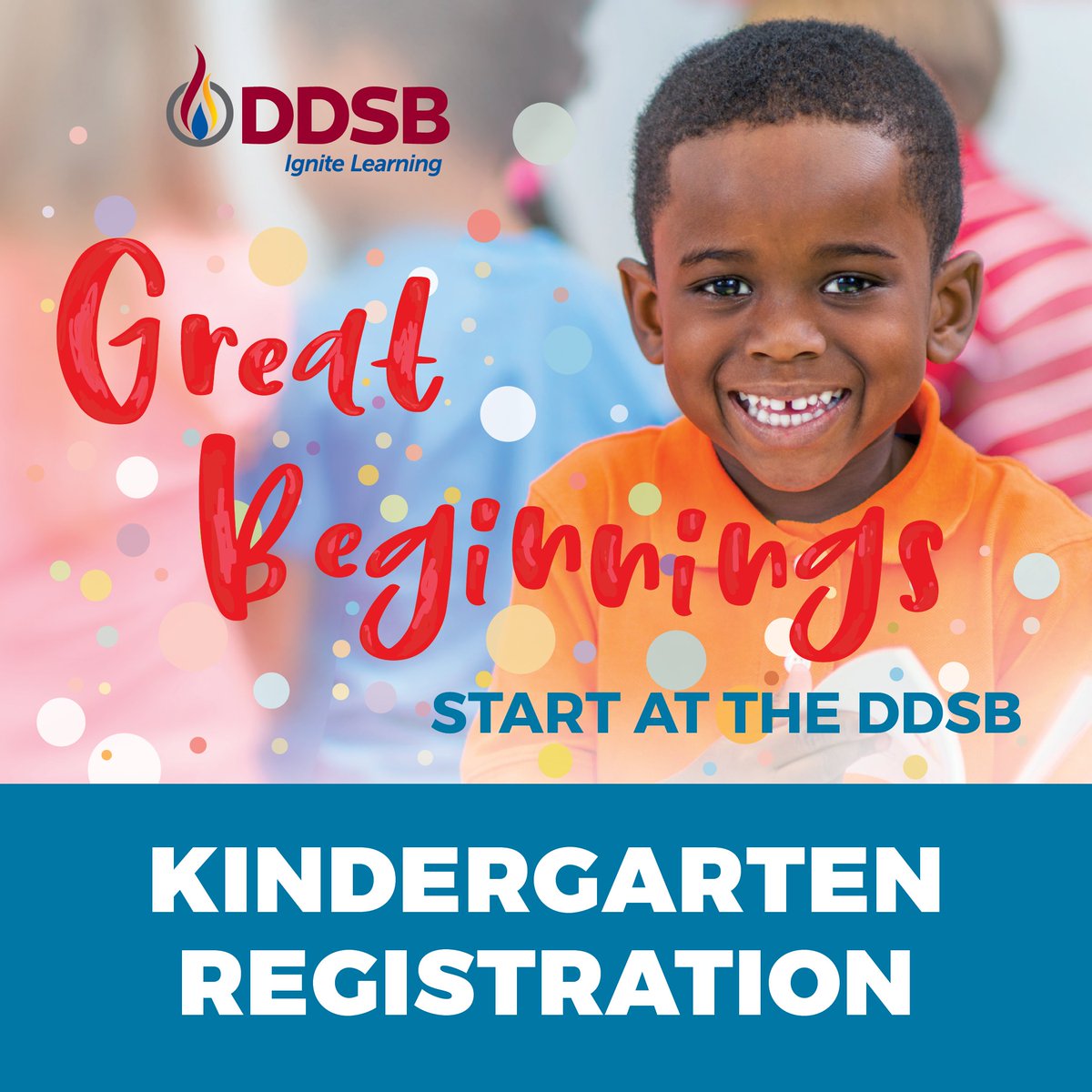🖐🏼Parents/Guardians:

Kindergarten registration for the 2023-24 school year starts online Tuesday, January 10, 2023! 🏫

To learn more about the DDSB Kindergarten program and to register please visit: bit.ly/3FN5KoX.

#DDSBSuccess