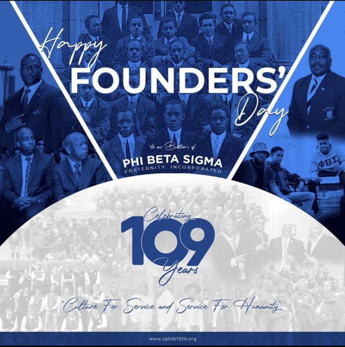 Happy Founders’ Day to our Brothers of Phi Beta Sigma Fraternity, Incorporated! Congratulations on 109 years of Culture for Service and Service for Humanity! We believe in the bond of the Blue and White Family. 

Special Shout-out to the home team <a href="/ZetaZetaSigmas/">UH Sigmas | ΦΒΣ</a> 
💙💙💙💙💙🕊