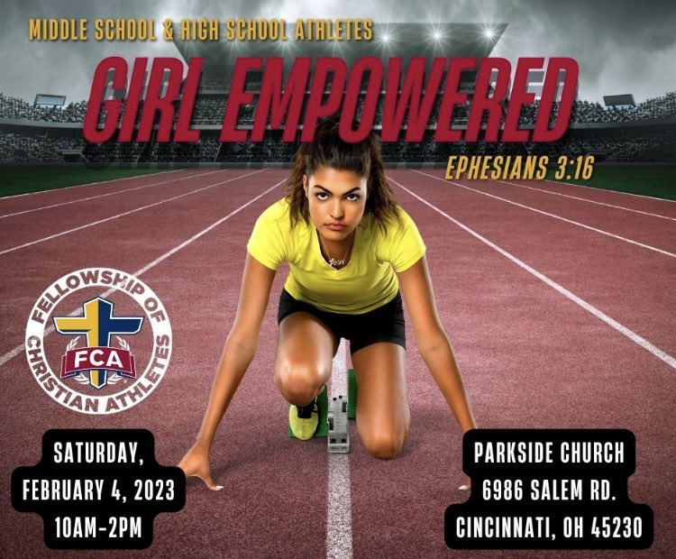 Attention middle school and high school female athletes! This event is FREE and for you! Register today: cincinnatifca.org/girl-empowered