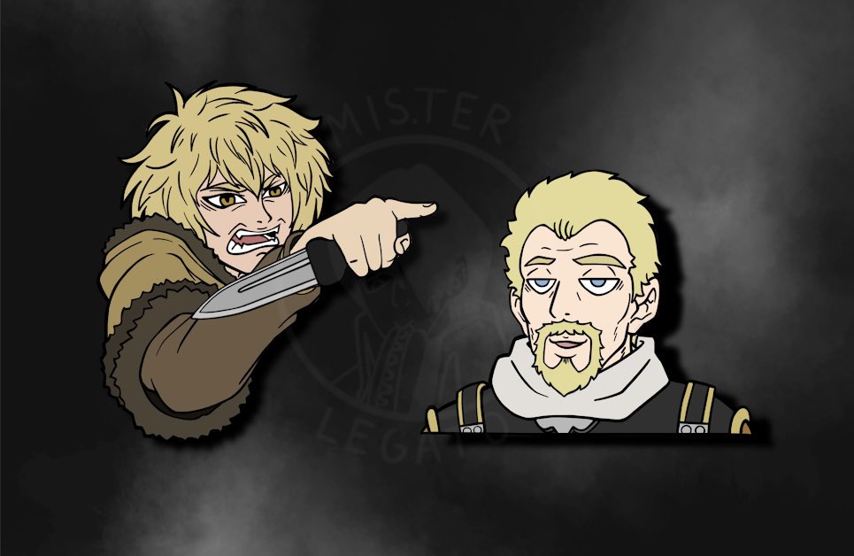 Drew a set of meme pins in honor of #VINLAND_SAGA S2 🙈 

It’s a crime how many people still haven’t seen the show! 

#VINLAND_FANART2 #vinlandsaga #Askeladd #Thorfinn