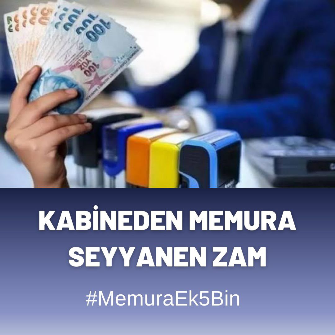 Kabineden seyyanen 5 bin tl zam yapılmalıdır. #MemuraEk5Bin
#MemuraEk5BinZam