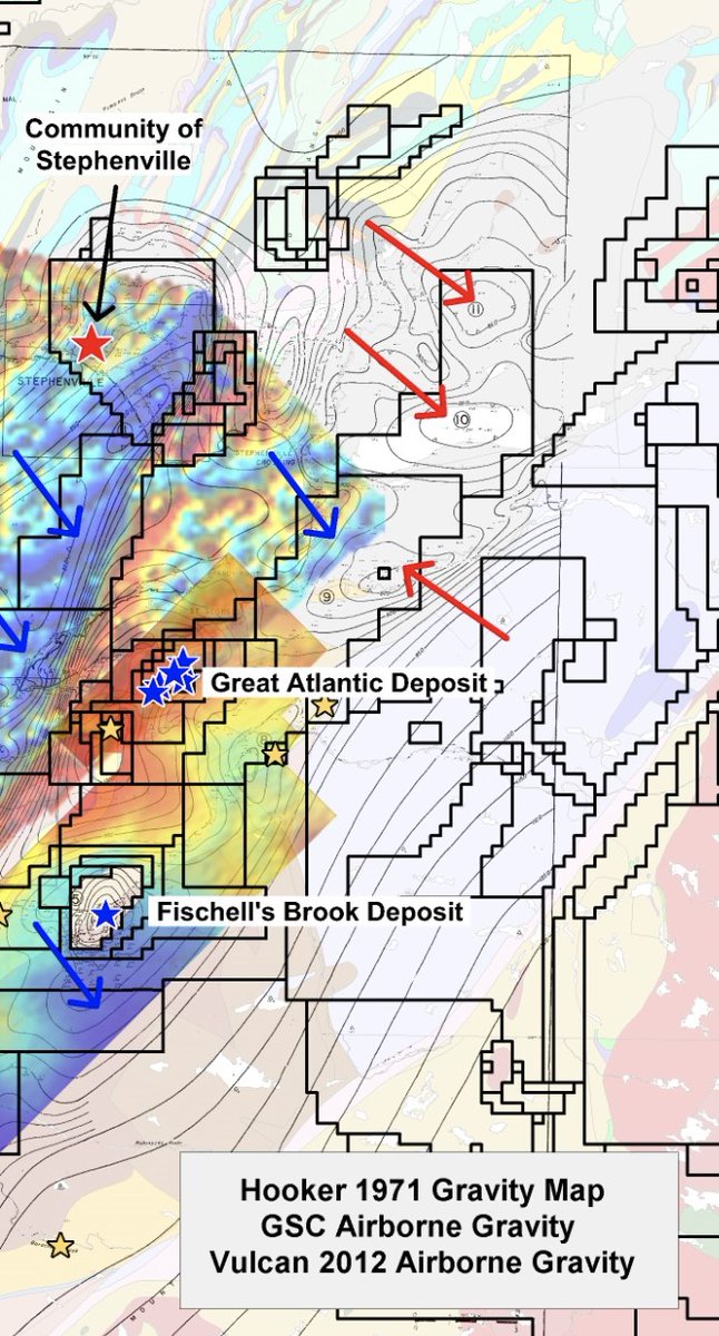 IamtheFoz's tweet photo. $SALT Atlas has said they have yet to find the limits of the deposit. I can tell you from this airborne gravity survey: blue stars are #salt showings and numbers 9, 10 and 11 are all high priority Salt targets. Could stretch for an additional 30kms plus based on this! A monster! https://t.co/B1Wuk1llPR