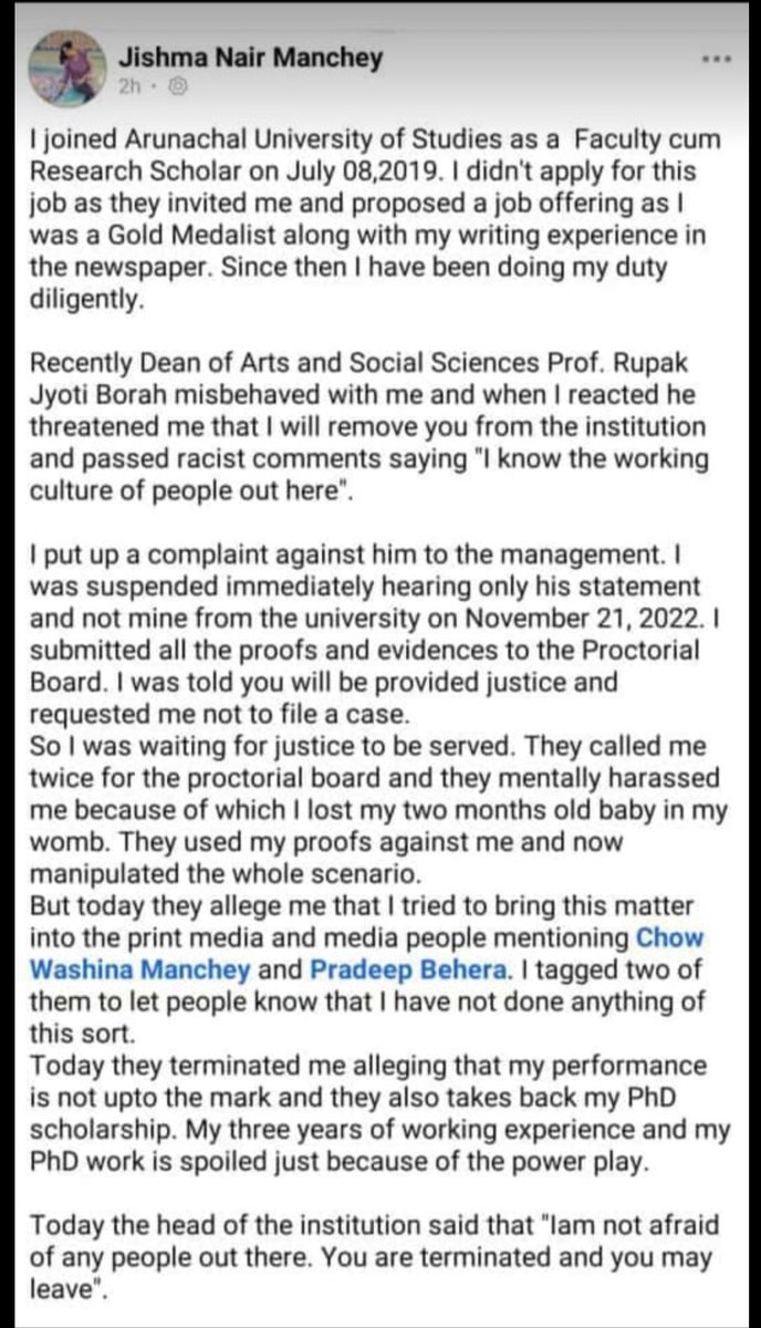 GumshowngL's tweet photo. What is this going on??? Just saw this post in almost all AUS students WhatsApp &amp; face book status @ArunachalUniver @Bengiaajum @ChownaMeinBJP @educationArPr @EduMinOfIndia @ErTabaTedir @arunachal_today @droma_sangge @LaxmanS43855855 https://t.co/bOAy8eA1Pb