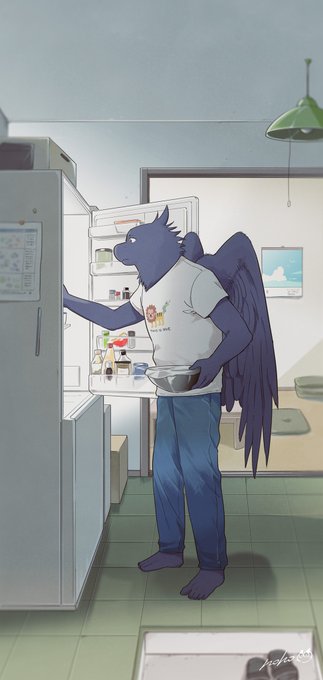 「何かを持っている 冷蔵庫」のTwitter画像/イラスト(新着)