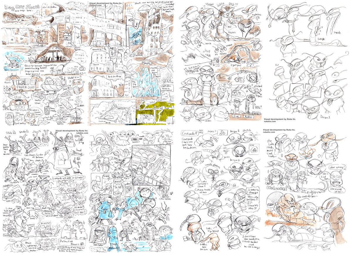Please look at this my visual development notebook! #visualdevelopment #WeBabyBears