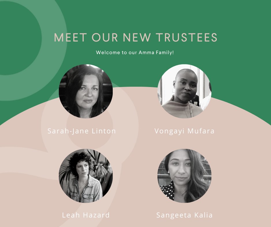 We are delighted to start 2023 by welcoming Sarah-Jane Linton, @MufaraVongayi , Sangeeta Kalia and @hazard_leah to our Board of Trustees!
Welcome to our Amma Family 🙌 #teamamma #charitytrustees