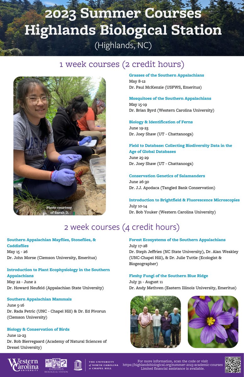 Registration is now OPEN for our summer courses and workshops! Visit highlandsbiological.org/about/workshop… for more information about what to expect and to register. We hope to see you this summer!
