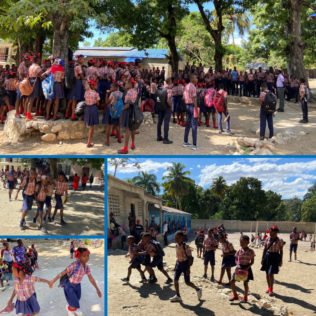 EwoHaiti's tweet photo. School is back in Session!

Our friends in Bayonnais are back in school after taking some time off for Christmas Break. Check out those happy faces!!  Stay tuned for more!!

#BacktoSchool #students #teachers #Ewo #nonprofit #Haiti #Bayonnais #OFCB #ICB #Hero #Educate #Empower https://t.co/MWRfpboKzU