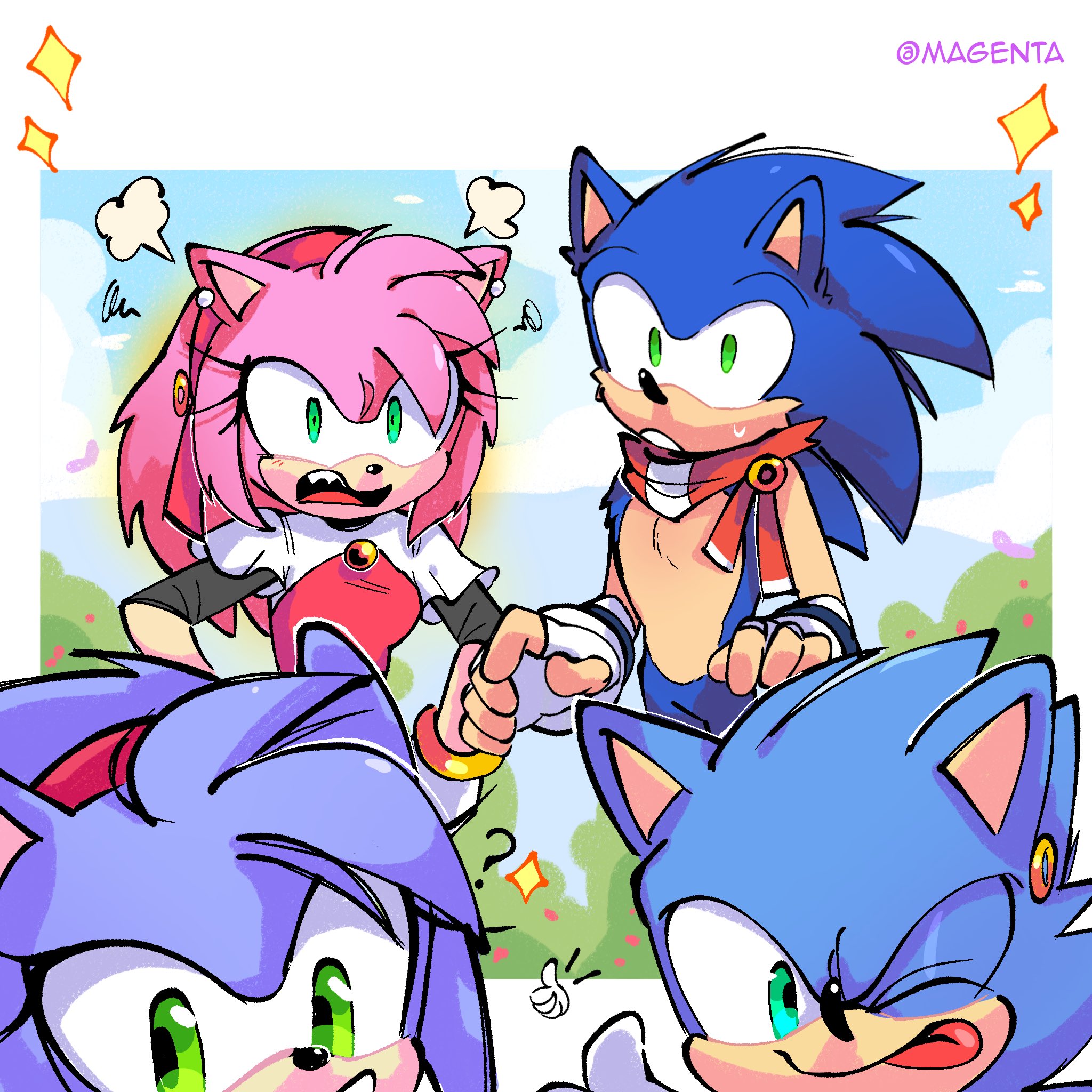 🌸magenta_mel🌸🇵🇸 على X: Family Portrait ✨ (?) Sonic Au🌸 #sonamy  #SonicTheHedgehog #sonicau  / X