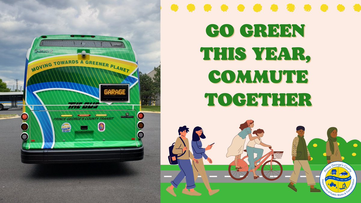 PGCountyDPWT's tweet photo. Happy Monday, #PrinceGeorgesCounty! We are moving towards a greener planet with our electric fleet. How will you commute? Let us know how we are doing when you take the survey ➡️https://t.co/0RxXo1GLwl
#PrinceGeorgesProud #MultimodalMonday https://t.co/e58WujUQyX