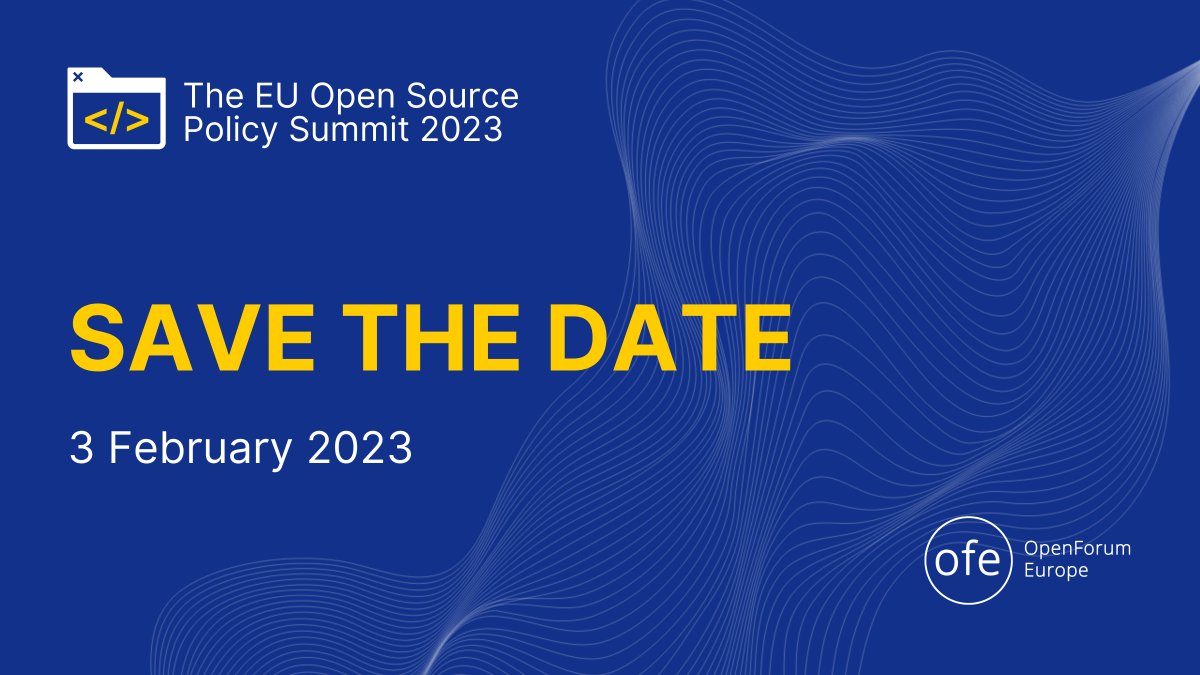 LF_Europe's tweet image. @LF_Europe is delighted to be the production partner of the #EUOpenSource Policy Summit on Feb 3, 2023 organised by @OpenForumEurope. Register today: hubs.la/Q01xlmc90