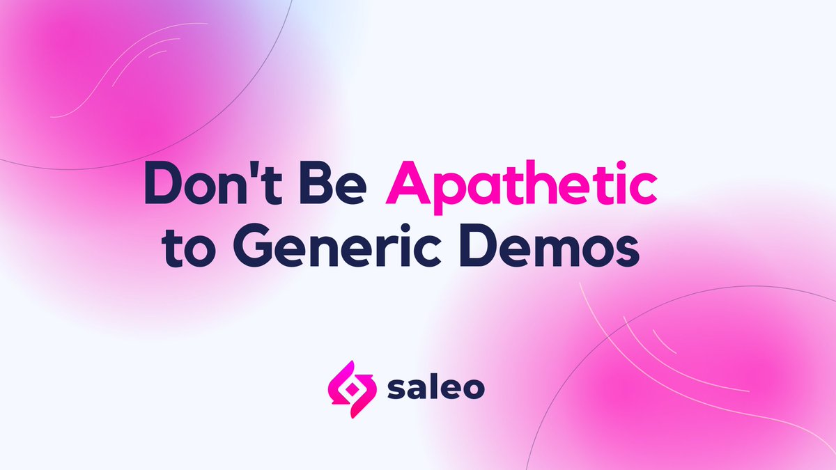 getSaleo's tweet photo. EVERY single detail matters in your Product Demo 🎯📍. It can be the difference between Closed Won and Closed Lost.   Every vertical, every account, every industry and every use case deserves personalization.  Don't be apathetic to generic demos! https://t.co/9UXjx1Ntn2