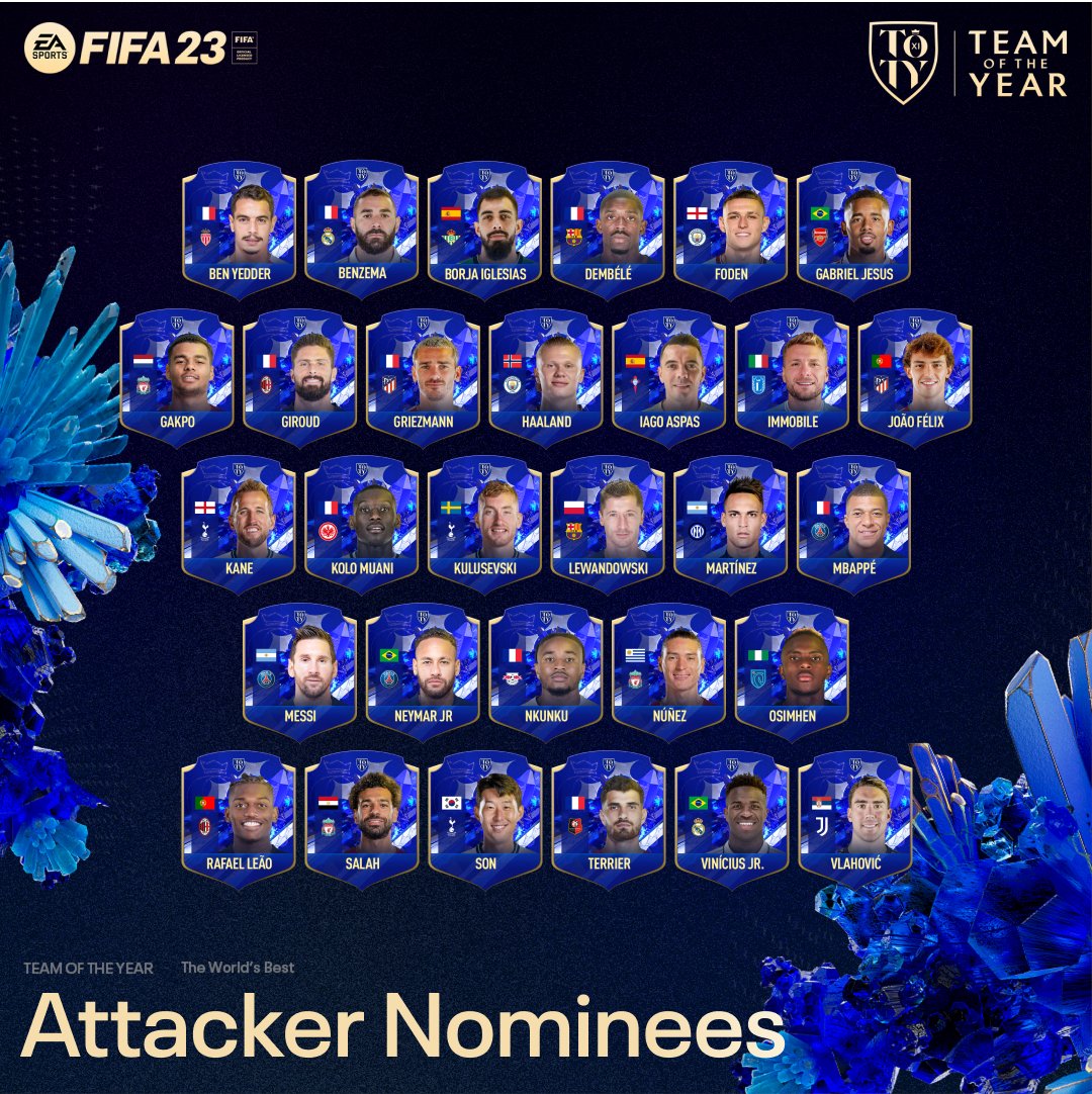 Platinside's tweet photo. 🚨 VOICI LES NOMINÉS POUR LA TOTY, VOTE DEMAIN ! 🌟

Pas de Alaba ou encore Rudiger bonne blague EA 😹 https://t.co/IRUBDcx3e0