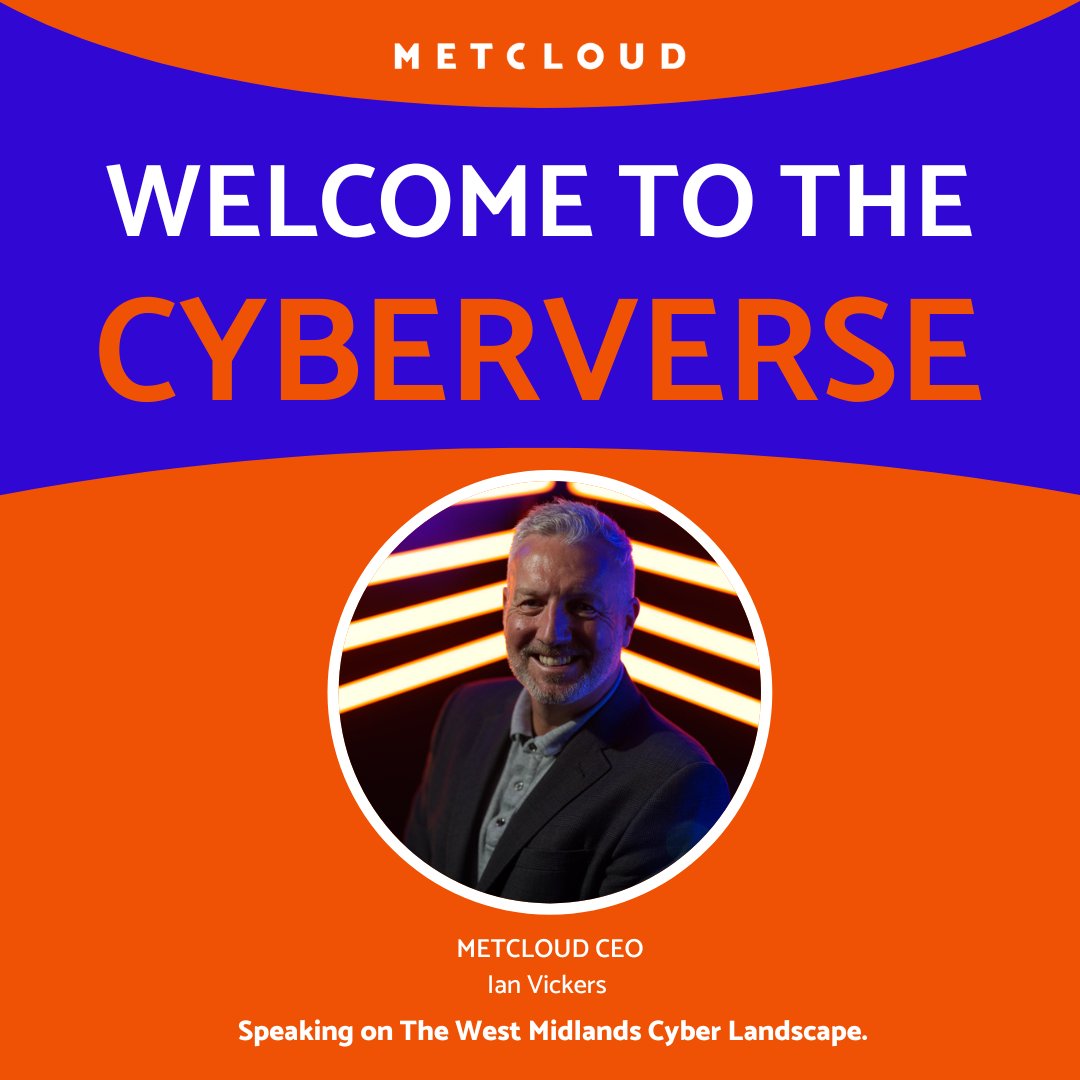 METCLOUD_com's tweet photo. ✨ WELCOME TO THE CYBERVERSE ✨

With a mission of creating one unified voice for the cyber sector in the West Midlands, Ian Vickers will join a panel discussing 'The West Midlands Cyber Landscape'. 

#metcloud #cybersecurity #cyber #cyberattacks #westmidlands https://t.co/H5Dc5XC5iV