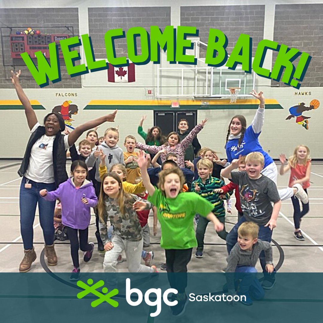 BGCSaskatoon's tweet photo. Welcome Back to the first day of school in 2023!  We are excited to welcome everyone back to the program today. 😀🥳

We hope you had a great break ❤

#yxe #firstdayback #holidaysaredone #saskatoon #bgcs https://t.co/bZs9FRjXtX