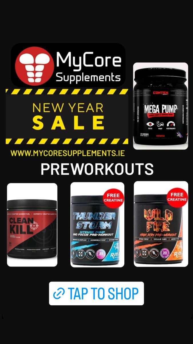 MyCoreSupps's tweet photo. New Year Sale - Available in store or online from https://t.co/tnTfS4Z84m
.
.
.
#fitness #bodybuilde #gym #nutrition #crossfit #hurling #bodybuilding #gaelicfootball #irish #irishbusiness #cork #dublin #gaa  #irishrugby #sportsnutrition #preworkout #ireland #protein https://t.co/ULBQIsAxgE