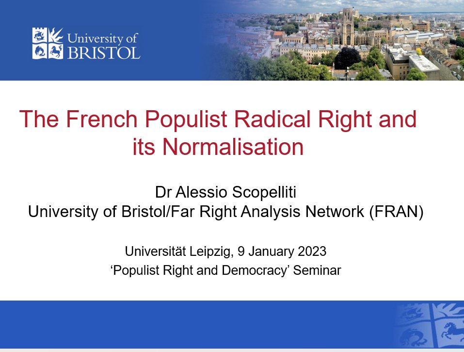 Thank you again @zavershinskaia for inviting @ValerioA_Bruno  and me to talk about the Italian and French Populist Radical Right at your seminars ‘The Populist Right and Democracy’ at @UniLeipzig.