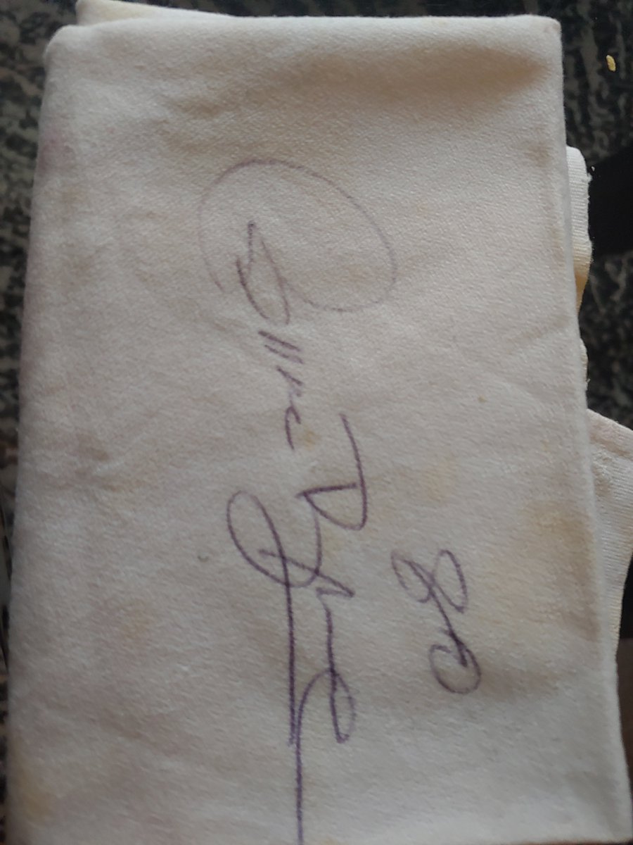 My 80 year old Mom sent this to me.  Her and Dad were #STLouisRams season ticket holders.  She saw @IsaacBruce80 at a restaurant.  Waited till he was done eating and chased him down like he was Elvis in the 70's.  Thanks for the napkin autograph.